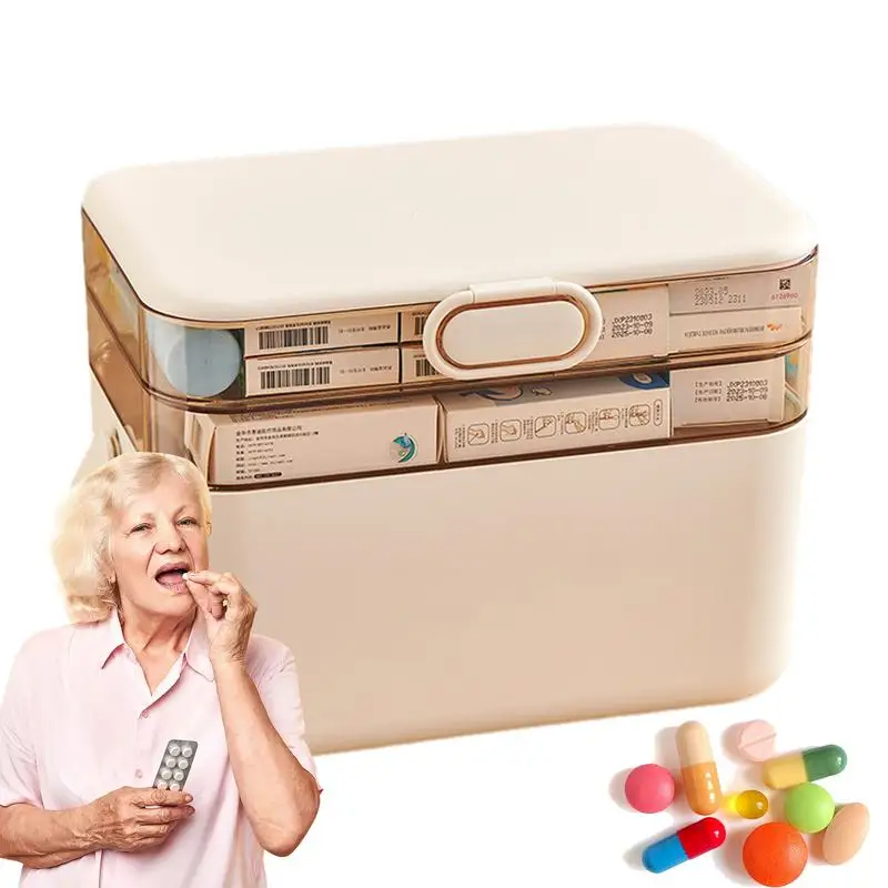 Stofdichte medicijndoos Draagbare medicijnkist Familie medicijndoos Verwijderbare medicijnkastje Pil Home Organizer voor familie en