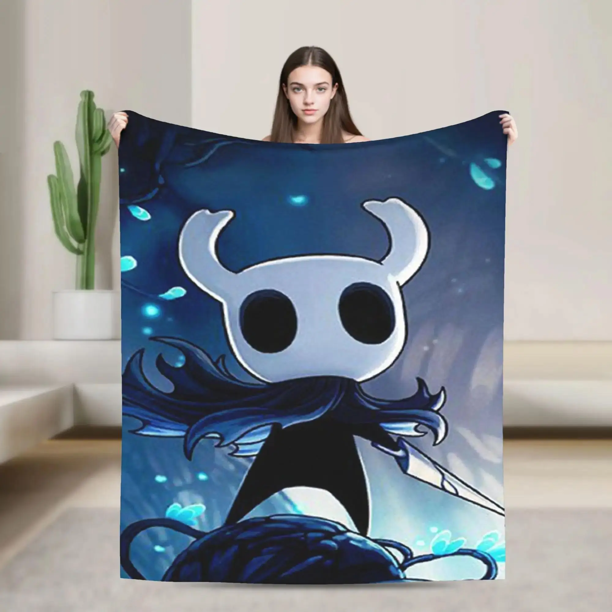 

Супертеплое одеяло-плед Hollow Knight The Knight, фланелевое дорожное одеяло для дома, дивана, кровати, декора, оригинальный подарок для мальчиков
