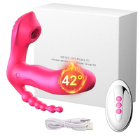 3 IN 1 G Spot Sucker Vibrator for Women Vibrating Anal Bead Clitoris Stimulator Remote Control Wearable Vibrator Panties Sex Toy