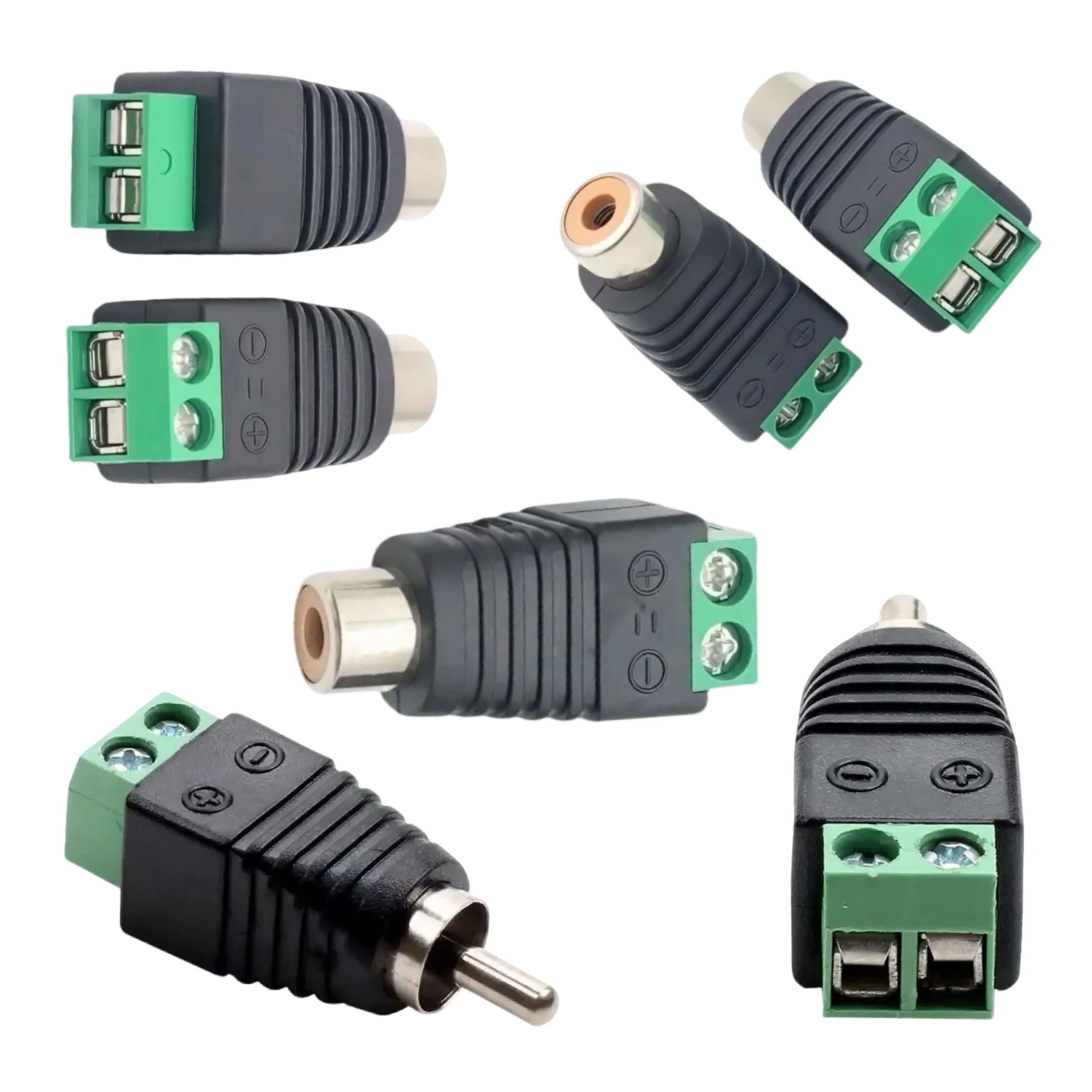 RCA Press Terminal Monitoring Accessories Welding-free Audio Camera Speaker Cable Connector AV Male Plug/Female Socket