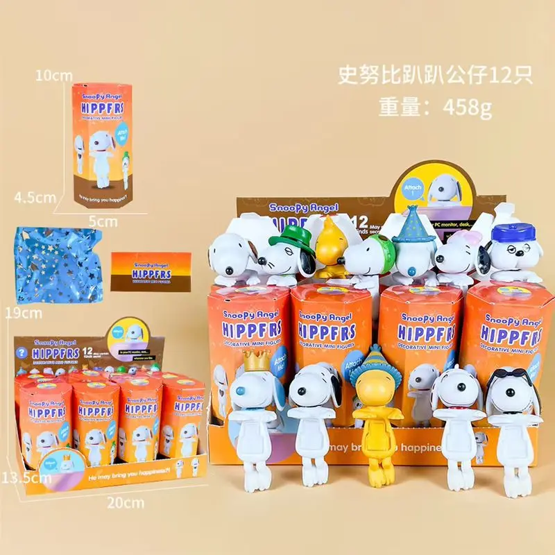 새로운 Hipper Angel 스누피 블라인드 박스 컴퓨터 휴대 전화 장식 장식품 Kawaii 미니 피규어 애니메이션 모델