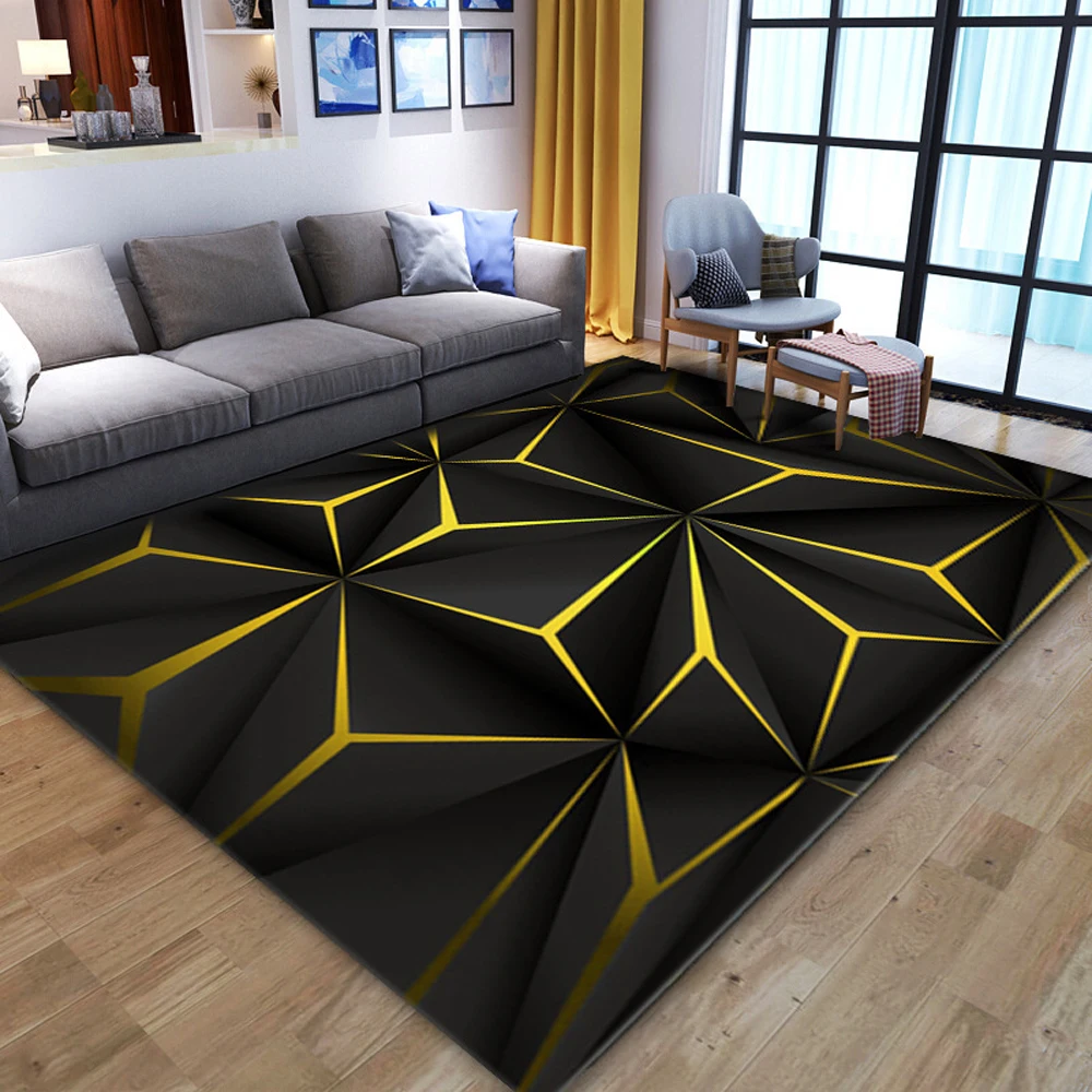 3D Geometric Vision Abstract Mat Technology Sense E-sports Room Small Mat Living Room Bedroom Home Non-slip Carpet