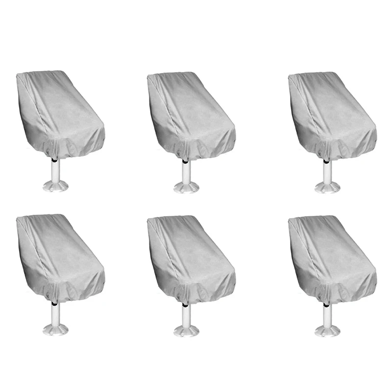 6X Boat Seat Cover, Outdoor Waterproof Pontoon Captain Boat Bench Chair Seat Cover, Chair Protective Covers