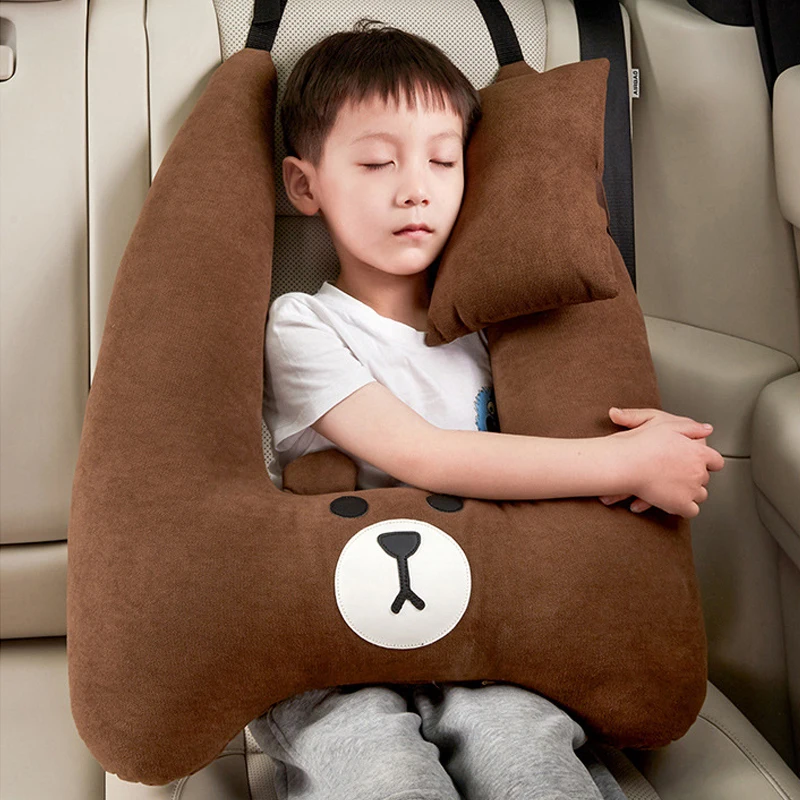 Children Sleep Headrest Pillow Nap Shoulder Belt Cushion Neck Cover Set Travel Accessories For Car Train Airplane Pillows