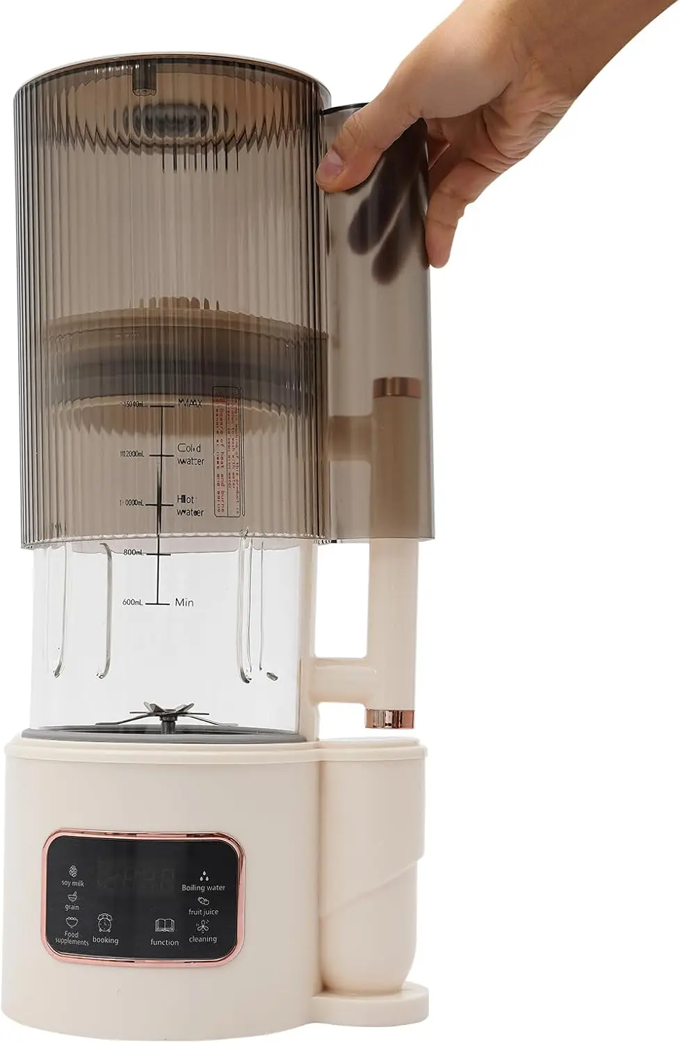 ماكينة صنع الحليب الأوتوماتيكية ذاتية التنظيف، ماكينة حليب الجوز ذات سعة كبيرة 50 أونصة لللوز والشوفان وحليب الصويا وتأخير 24 ساعة