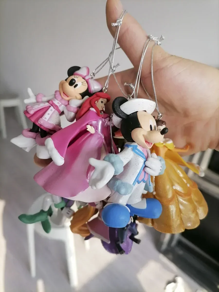 Disney Anime Figure Collection Mickey Minnie Mouse Donald Duck Zootopia Judy Tangled Rapunzel Mermaid Pendants Kids Gifts