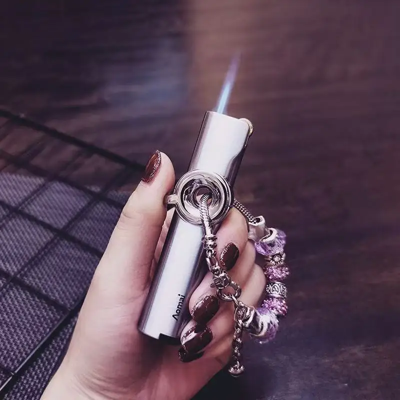 

High-end Handmade Retro Cross Inflatable Lighter Portable Metal Grinding Wheel Open Flame Lighter Fashionable Men's Smoking Gift