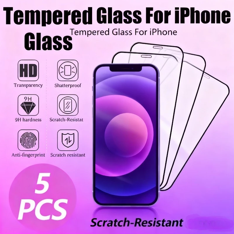 5Pcs Tempered Glass… - image