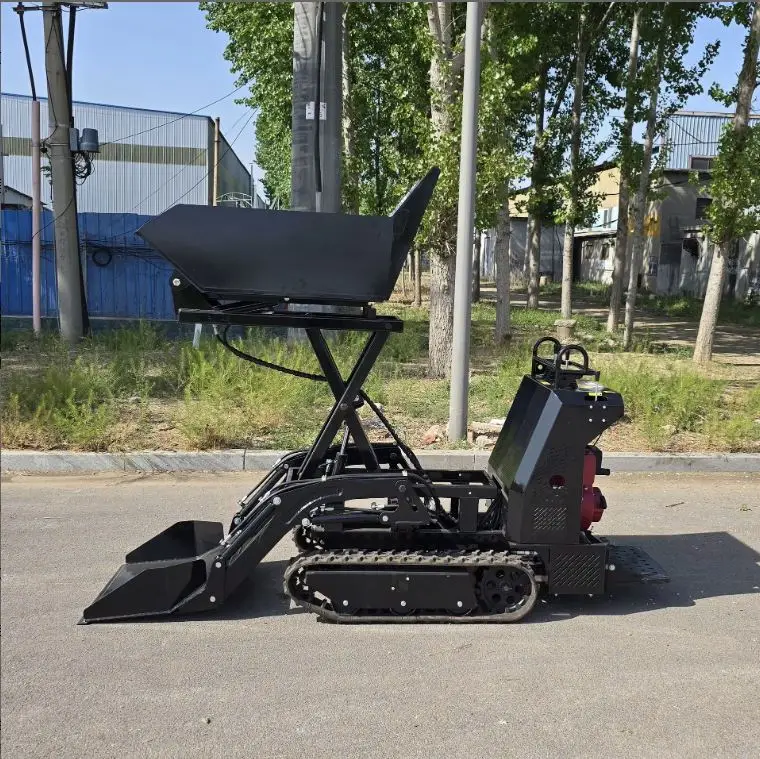 High Climbing Angle Mini Tracked Dumper Hydraulic Tipping Rubber Crawler Transporter For  Soil Mud Transport