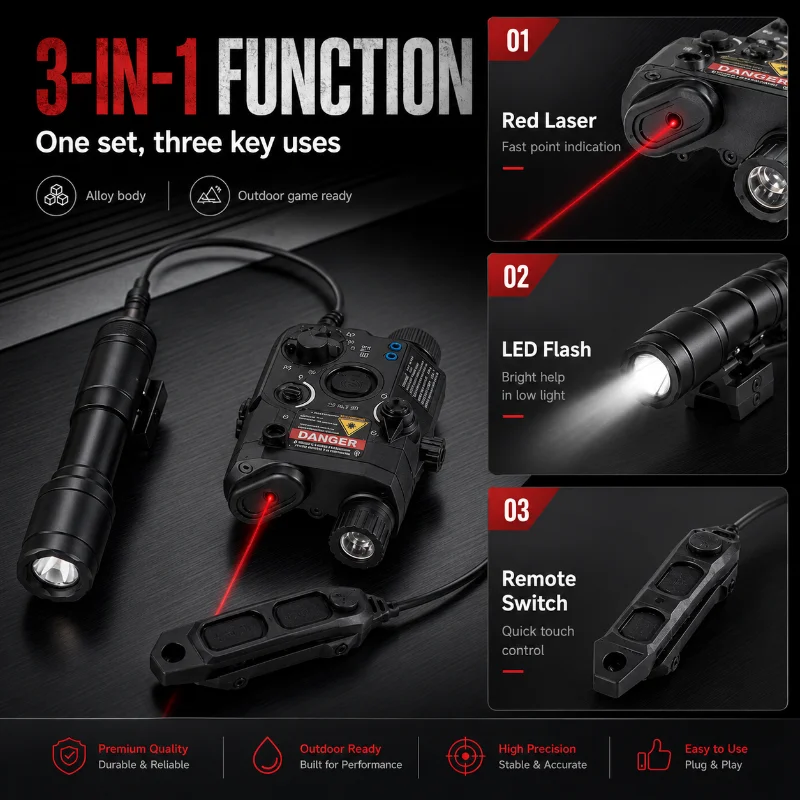 Portable Alloy PEQ-15 Adjustable Multifunction Light Indicator Hobby Model Mount Lighting Attachment