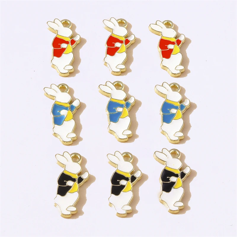 

Duarte 20Pcs/Lot Cartoon Enamel Animal Rabbit Charms Pendants for Jewelry Making Earrings Necklaces Bracelets DIY Craft Supplies