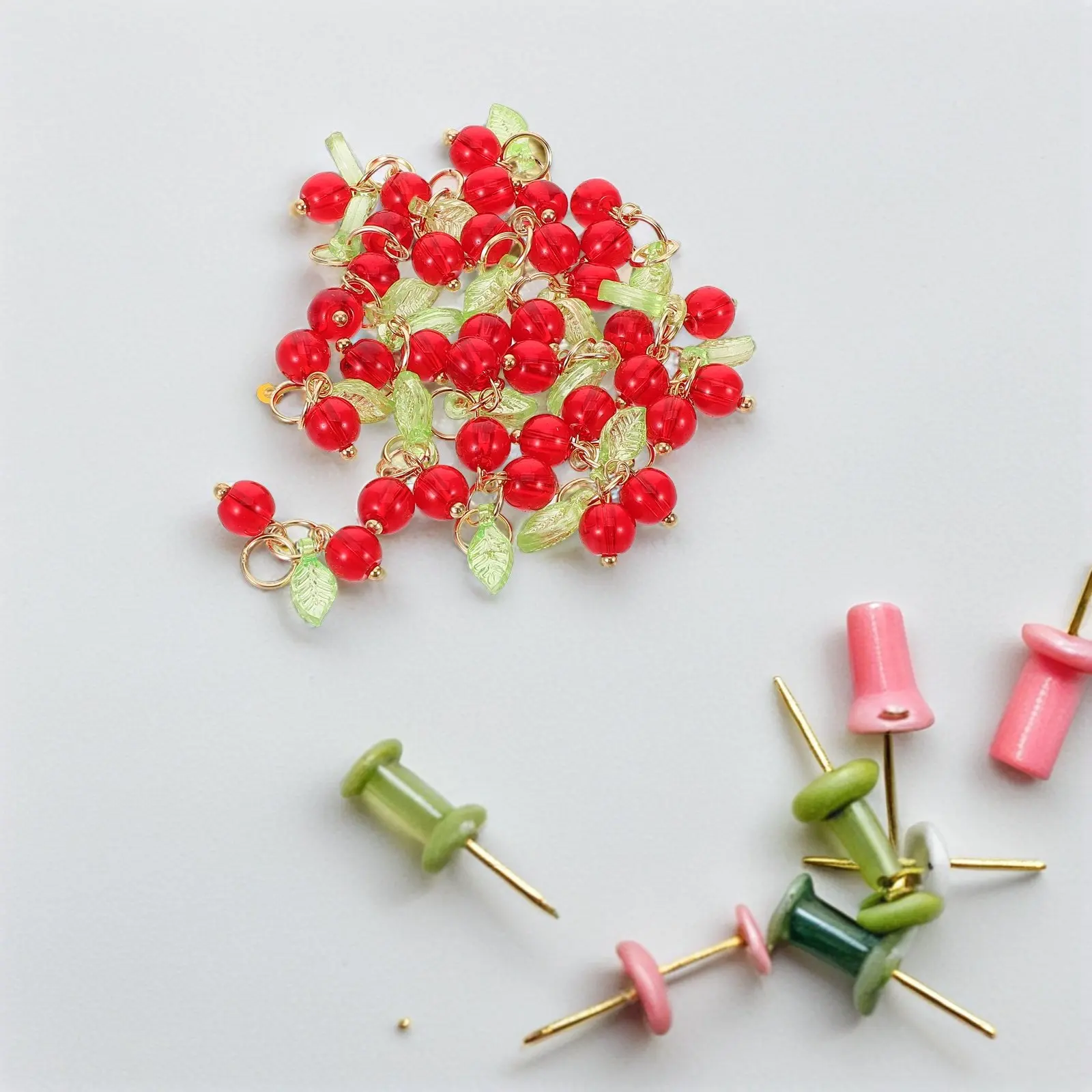 Cherry Blossom Necklace for Women Charms Jewelry Making Beads Decorations Bracelet Pendants Necklaces Bracelets