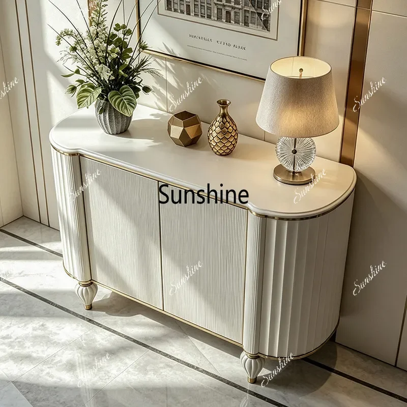 French light luxury door cabinet entry foyer decorative storage shoe cabinet T*