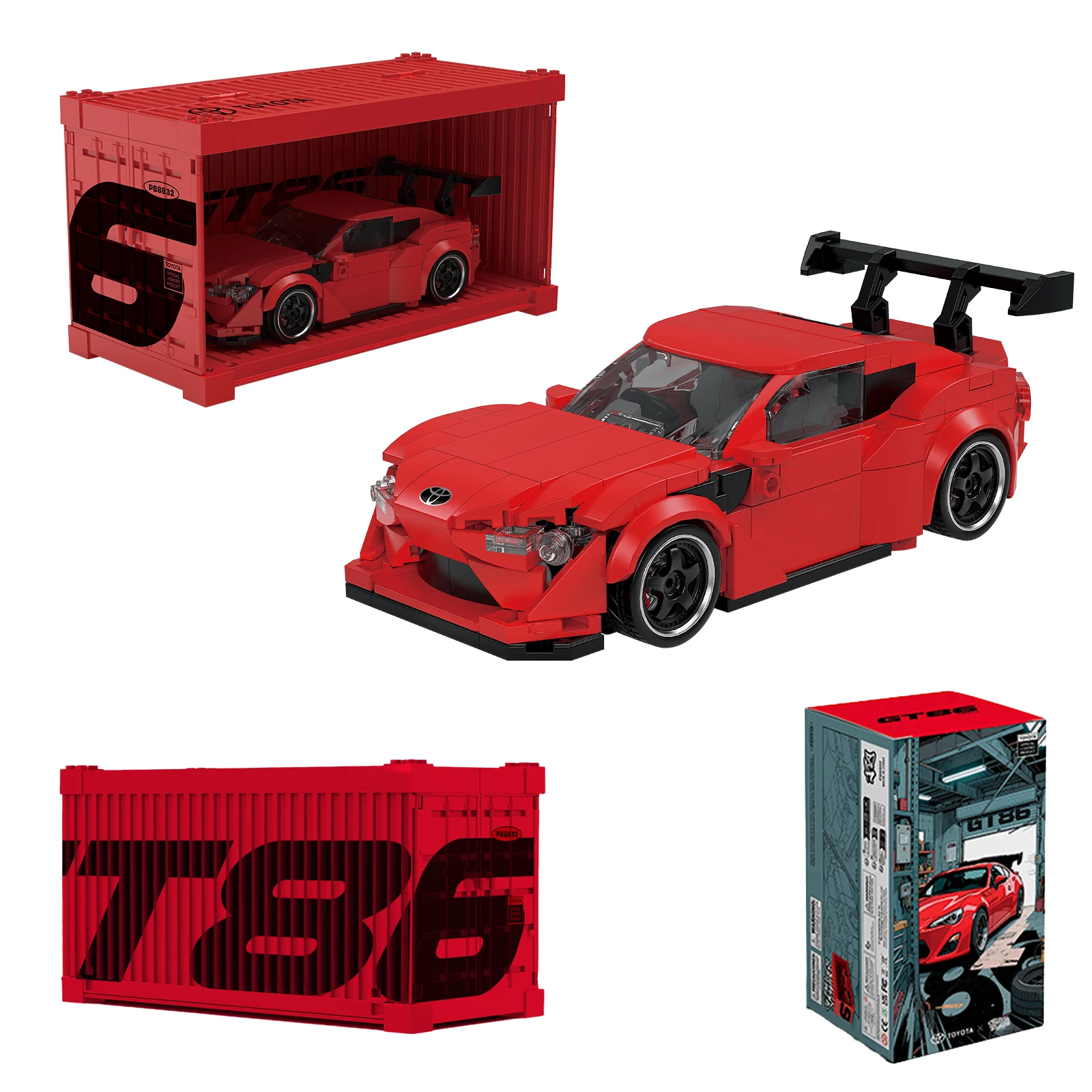 

Игрушечный Чемпион PB8832 TOYOTA GT86 Скоростной спортивный автомобиль, строительные блоки, модель с коробкой для дисплея, рождественский подарок для детей