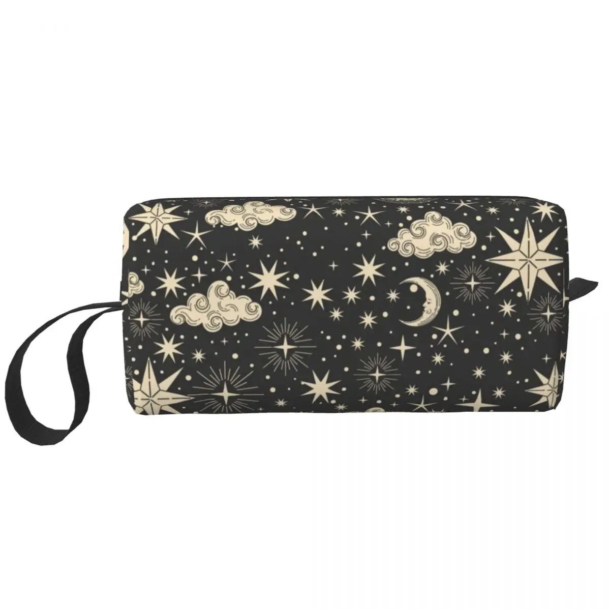 

Custom Ancient Celestial Toiletry Bag Women Sun Clouds and Stars Makeup Cosmetic Organizer Lady Beauty Storage Dopp Kit Case