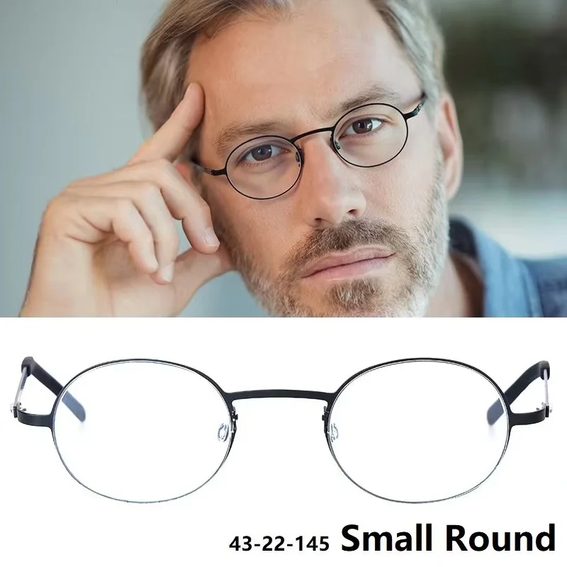 

Top Small Round Glasses Frame Elastic Leg Spectacle Eyewear Titanium Screwless Ultralight Eyeglasses Patented Design Denmark
