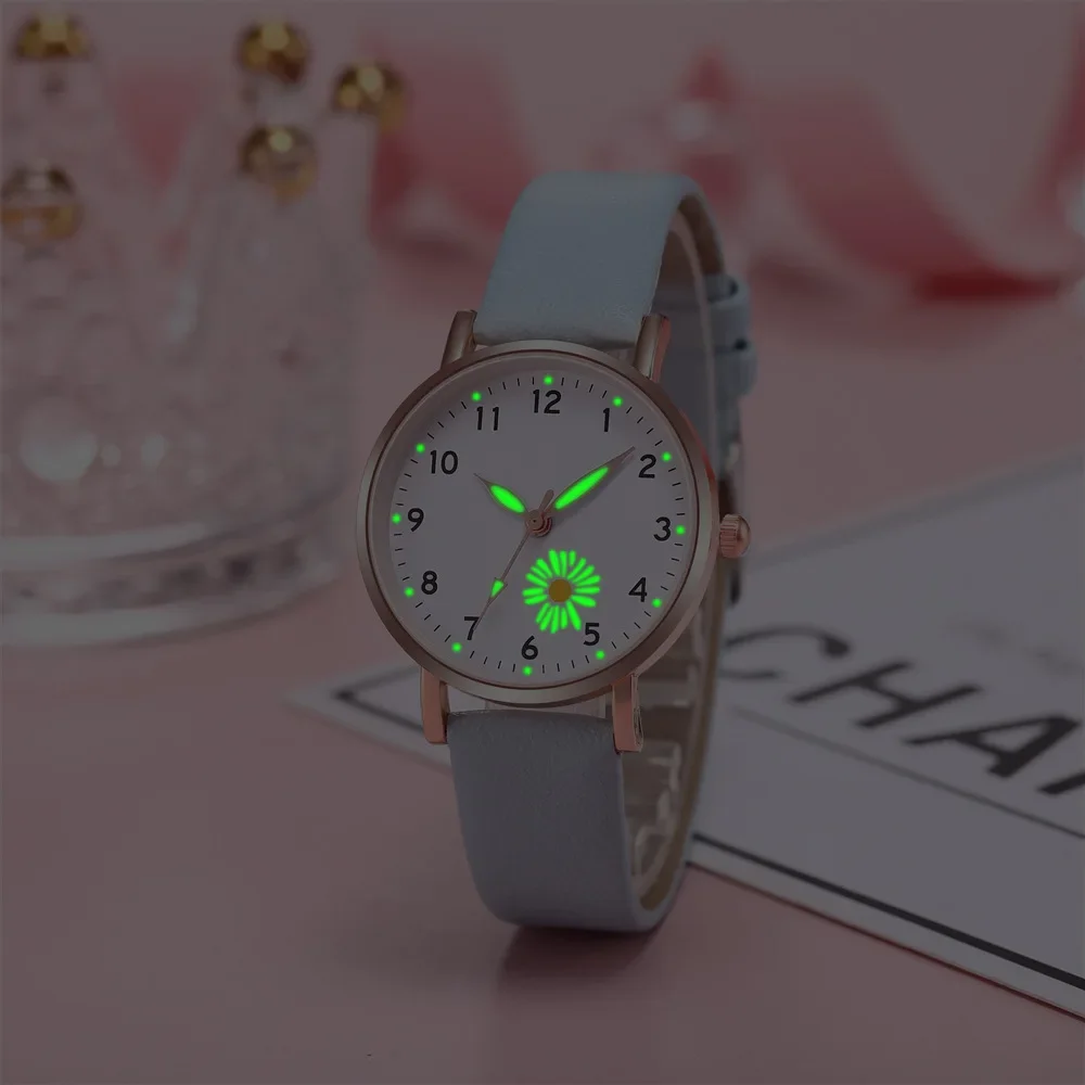 Trendy Dames Polshorloges Lichtgevende Vrouwen Eenvoudige Horloges Casual Lederen Band Quartz Horloge Klok Montre Femme Relogio Feminino