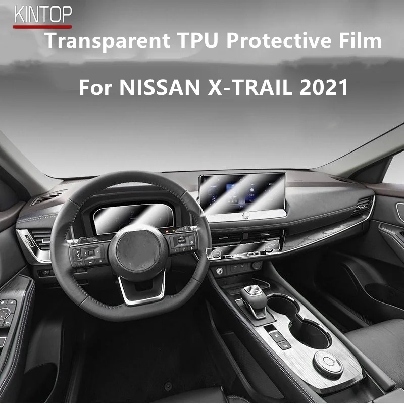 

For NISSAN X-TRAIL&ROGUE 2021 Car Interior Center Console Transparent TPU Protective Film Anti-scratch Repair Film Accessories