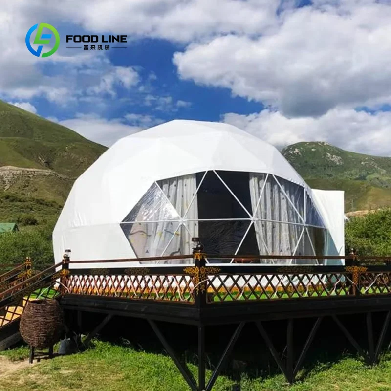 Customized 3m-15m PVC Dome Tent, Quick Automatic Opening One Bedroom Luxury 4-Season Outdoor Glamping Tent