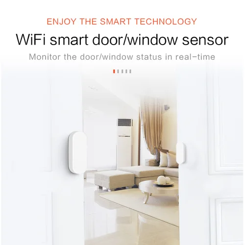 Imagen 2 del producto Tuya Smart WiFi Sensor de puerta Detector de cierre abierto Smartlife App Control Notificación Compatible con Alexa Google Home