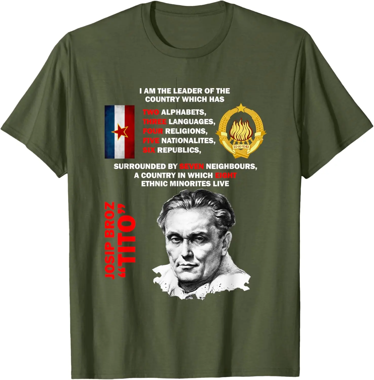 Josip Broz Tito Men T-Shirt Short Sleeve Casual 100% Cotton T Shirt