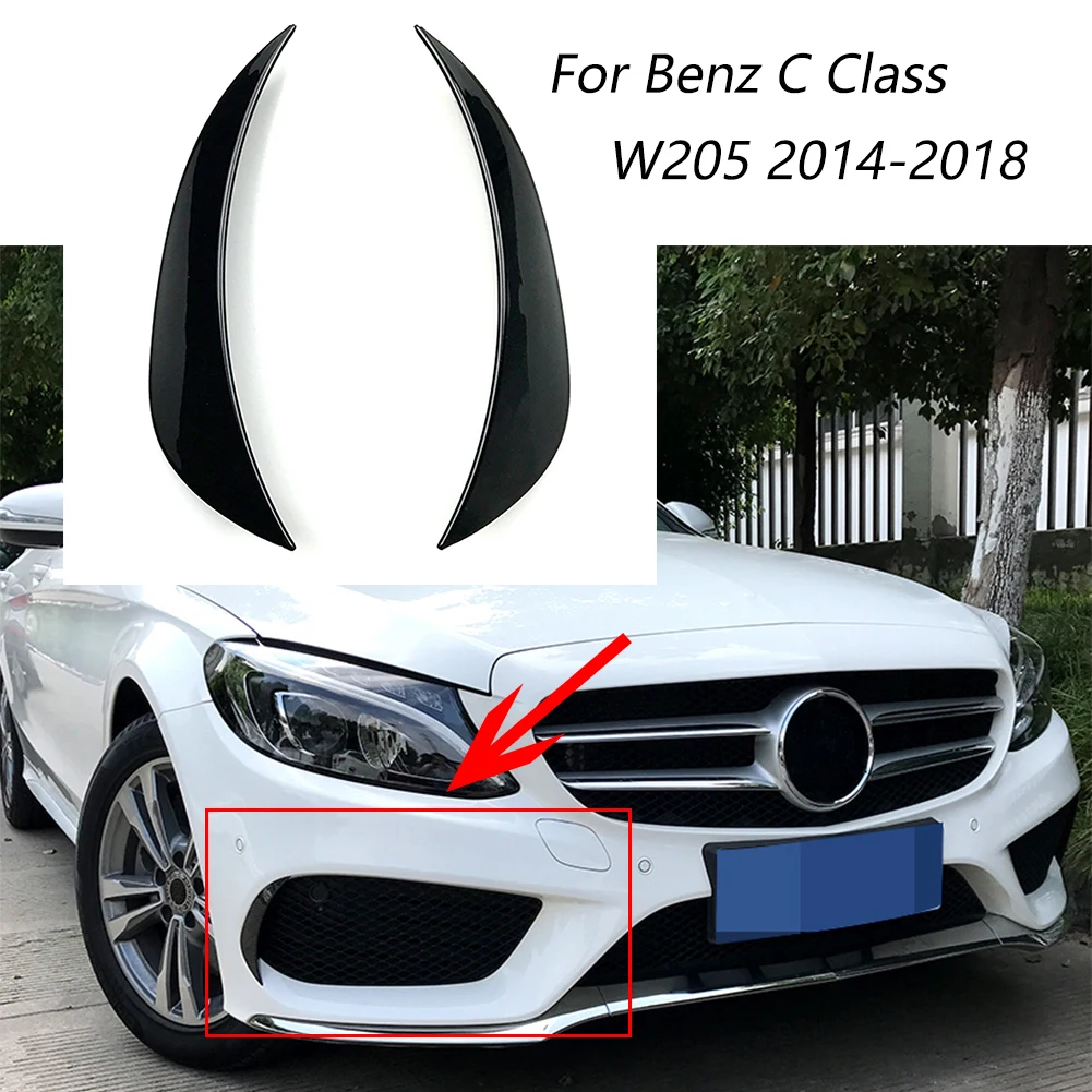 2 Pcs/Set Car Accessories Front Bumper Spoiler Air Vent Cover For Benz C-Class W205 C 200 220 250 300 AMG C43 2014-2018