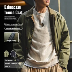 Maden Workwear Men's Autumn American Casual Contrast Windbreaker Heavyweight Loose Mid length Thin Coat
