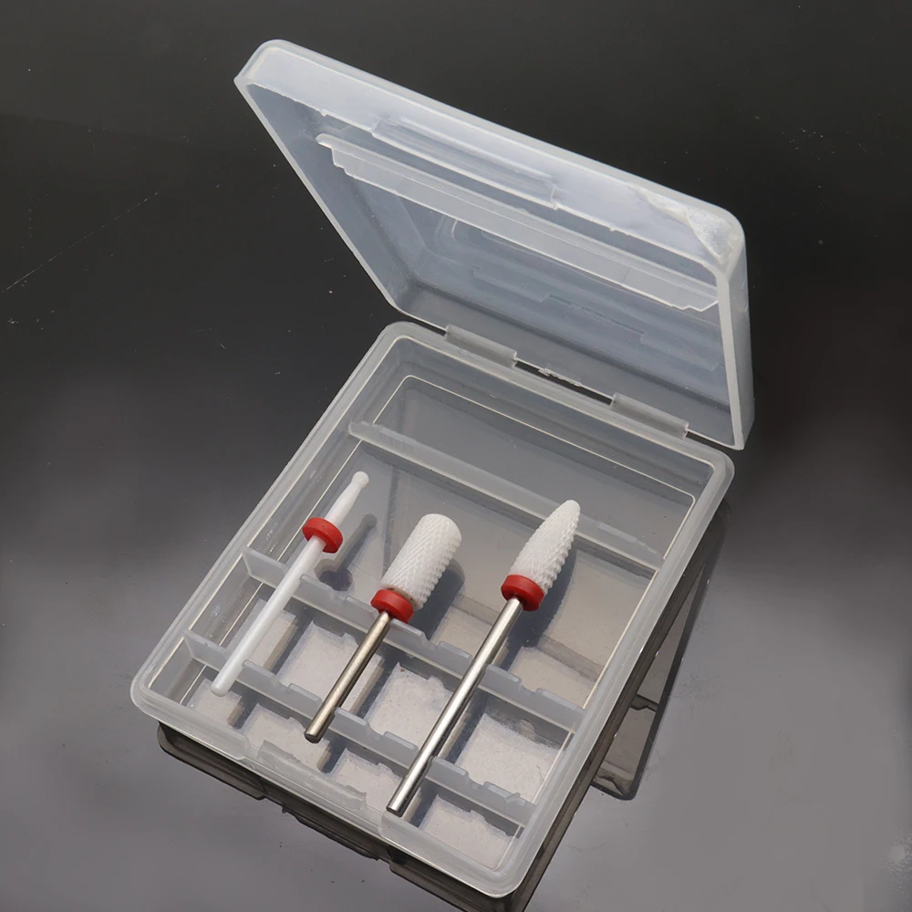 3 قطعة مجموعة لقمة ثقب أظافر سيراميك ، 3/32 بوصة (2.35 مللي متر) لقمة مثقاب كهربائية لآلة حفر الأظافر والباديكير Efile Cuticle Remo