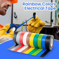 1 piece PVC colored electrical tape is waterproof, flame-retardant, insulated, and environmentally friendly