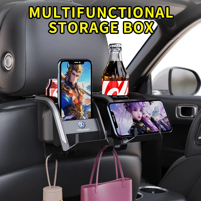 Car Rear Seat Phone Holder Cup Holder Multi Functional Integrated Portable Beverage Holder Storage Box