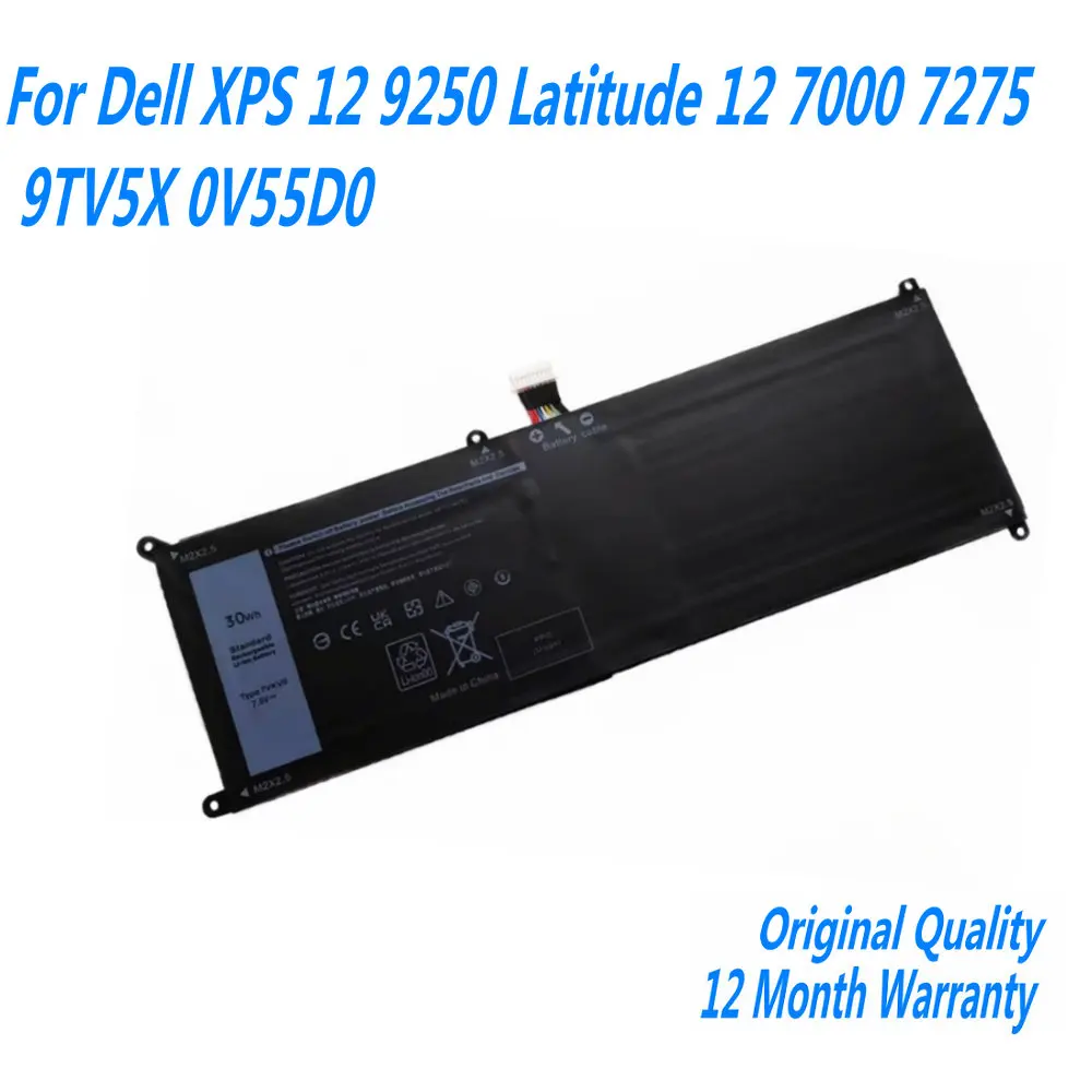 

New 7.6V 30Wh 7VKV9 Laptop Battery For Dell XPS 12 7000 7275 9250 9TV5X 0V55D0 Series