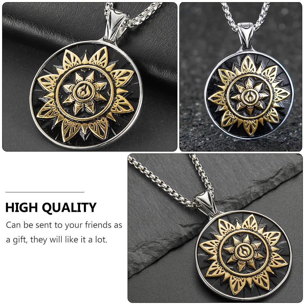 

1Pc High Quality Titanium Steel Sunflower Necklace Stylish Neck Accessory