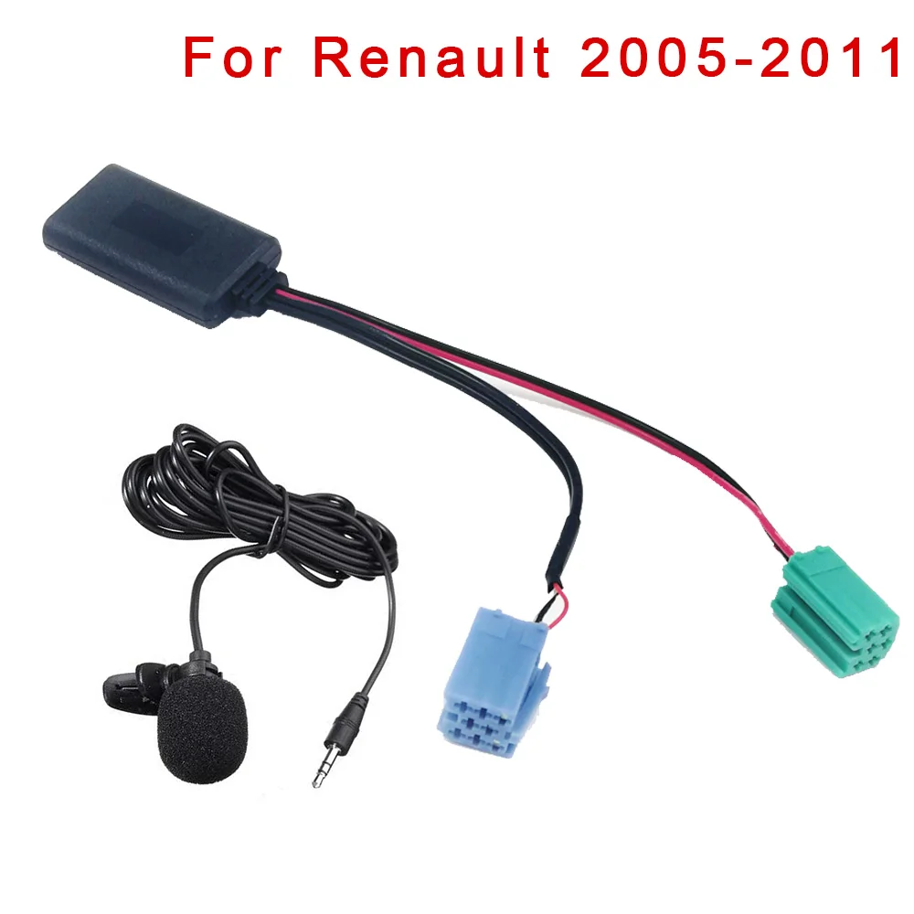 Car Bluetooth Receiver Module 5.0 Stereo Audio AUX In Music Adapter Cable MINI Plug With Microphone Set For Renault 2005-11