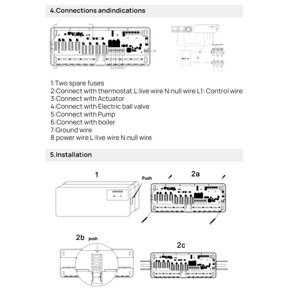 

8-канальный центральный концентратор для настенного котла, централизованный блок управления, подходящий для систем отопления водяного пола