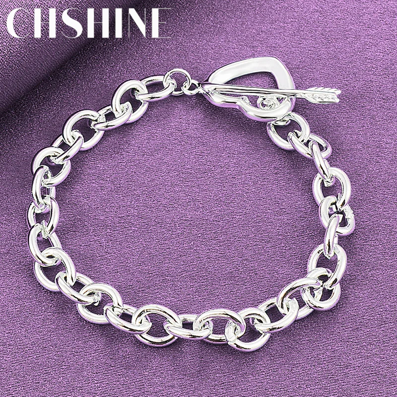 

CHSHINE Hot 925 Sterling Silver Charm Heart Bracelet For Women Wedding Party Fashion High Quality Fine Jewelry Gifts