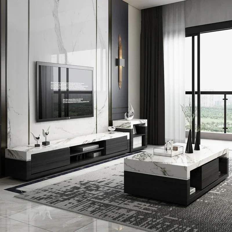 Long - lasting Combination of Coffee Table and TV Cabinet, Modern and Simple Large Unit Living Room Table, Square Tea Machine Su