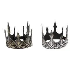 Vintage Crown Tiaras King Headband for Women Men Hair Accessories