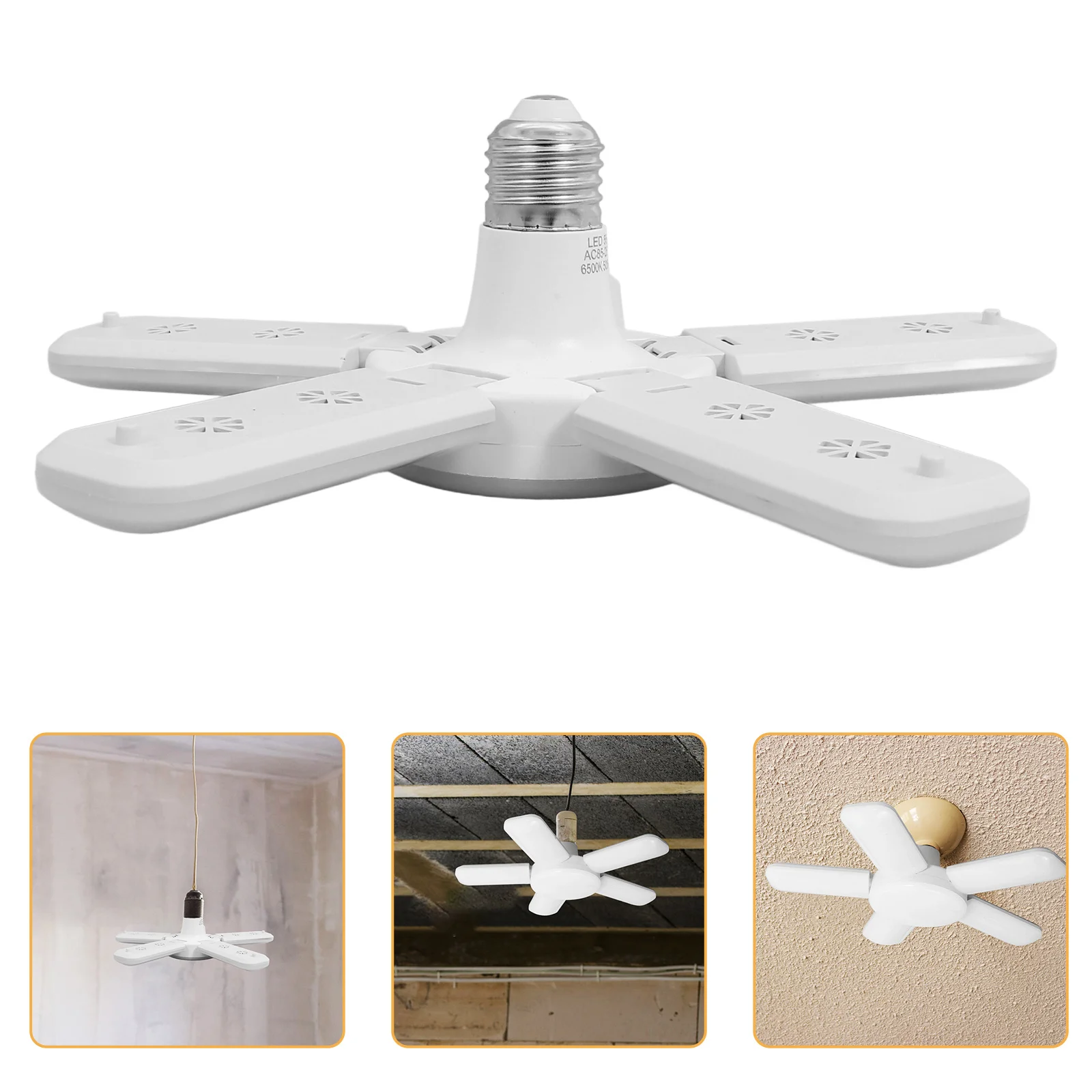 

1Pcs Leaf Light Foldable 5 Blades LED Lamp Energy Saving Garage Fan Light for Home Lighting Corner Illumination