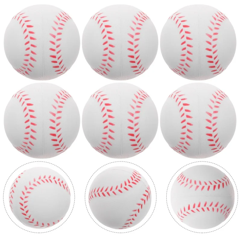 6/24Pcs Mini Baseball Sponge Ball Toy Outdoor Decompression Sport Practice Trainning Base Ball Toy Kids PU Baseball Toy Gift