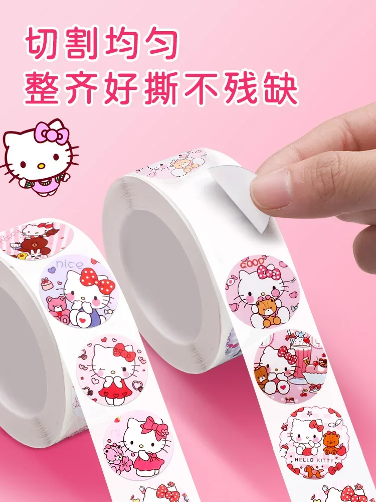 Adesivo de vedação de embalagem de presente de recompensa decorativa fofa de Hello Kitty de desenho animado/adesivo de rolo