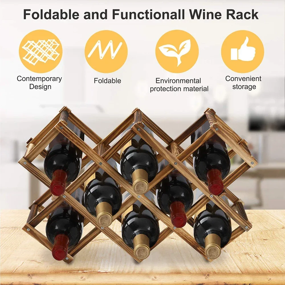 Stackable Wine Storage Rack 3, 5, 6, 10 Bottle Wooden Wine Rack home brewery & wine making barware Red Wine Cabinet Bar Tools