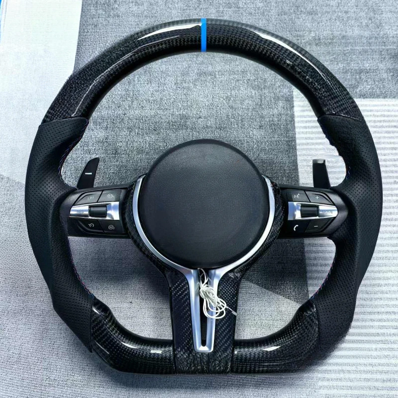 For BMW F Chassis F15 F30 M3 M6 Upgraded Forged Carbon Fiber M Style Steering Wheel Assembly With Steering Wheel Horn Cover - view 3