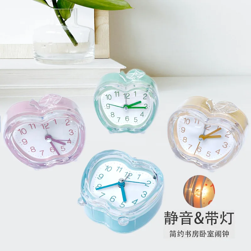 Fashionable Cartoon Silent Alarm Clock With Transparent Casing, Stopwatch Function, Student Alarm Clock, Bedside Alarm Clock