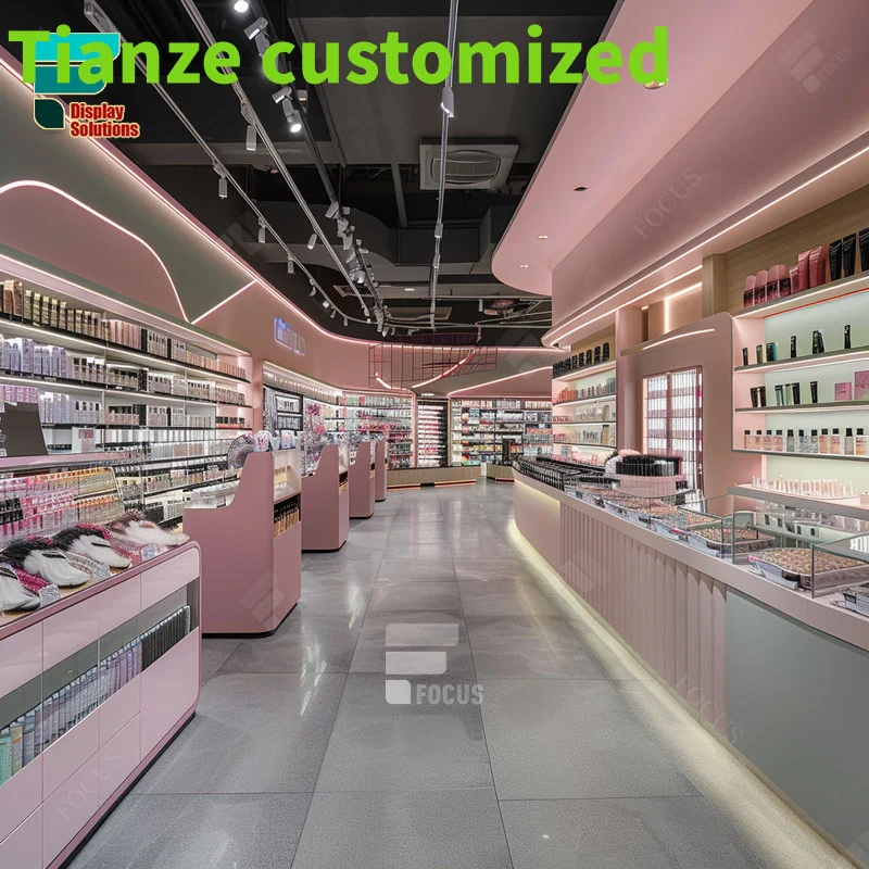 

Customized-Makeup Display Stand Cosmetic Perfume Store Display Shelf Wig Display Beauty Retail