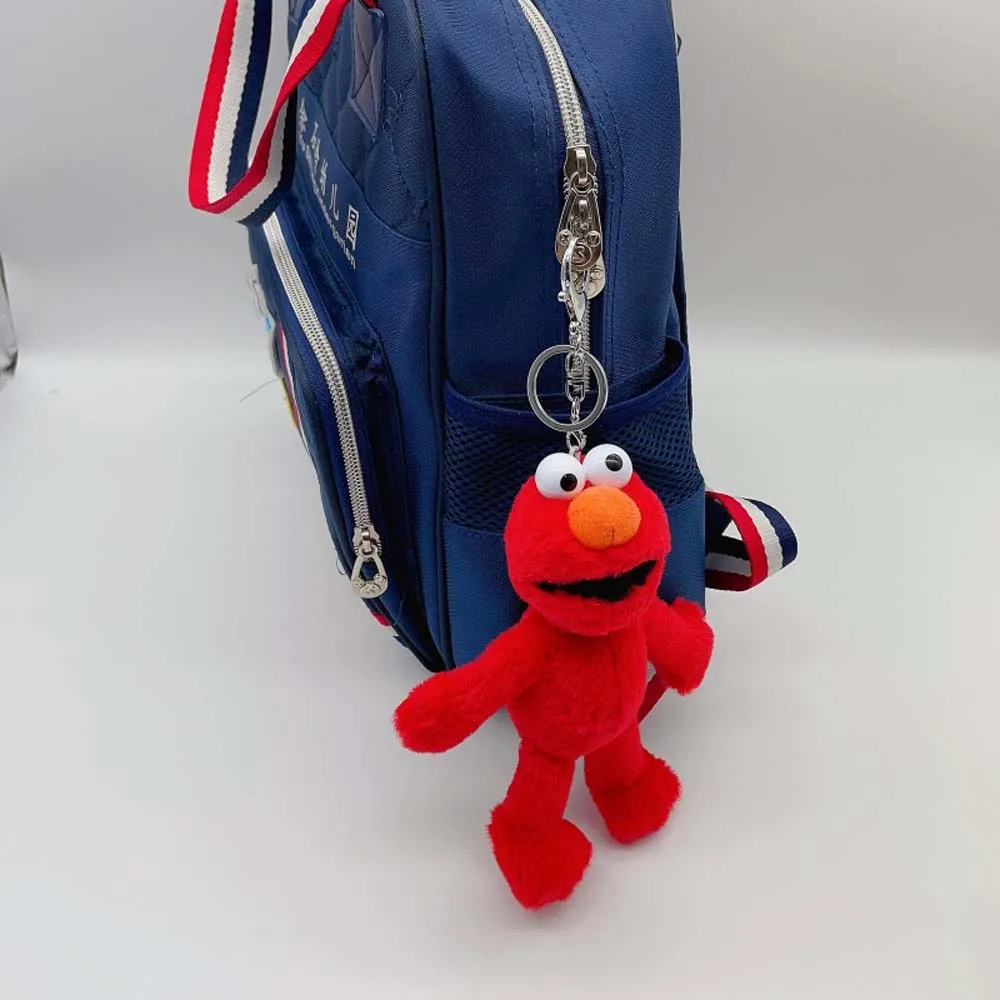 kawaii Sesame Street Plush keychain Soft Keychain Stuffed Animal Backpack Keyring Elmo Cookie Monster Big Bird Ernie Kids Gift