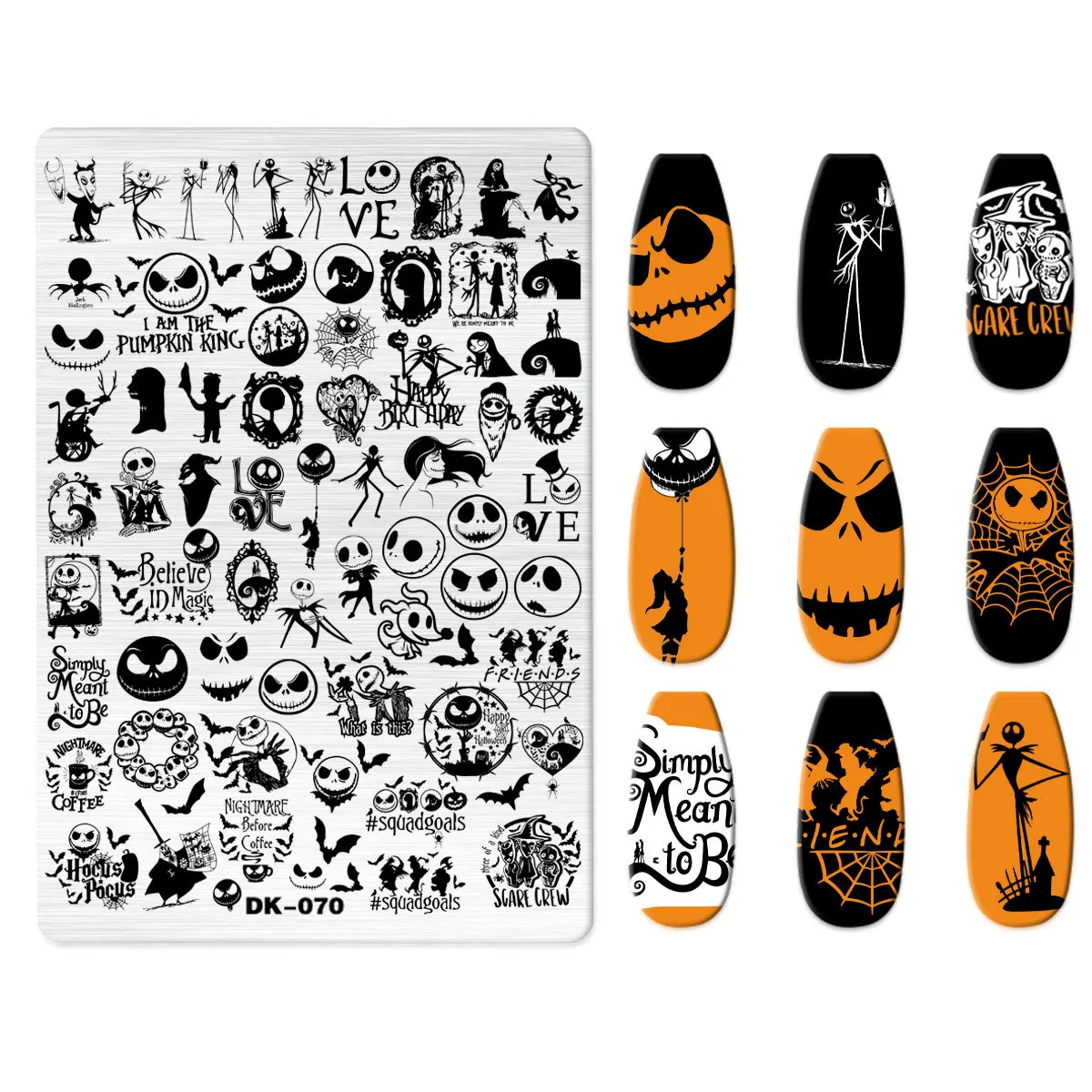 1PCS Halloween Nail Stamping Plates  Flower Characters Template Stencils Nail Art Stamp Image Plate Manicure Nail Print Tools