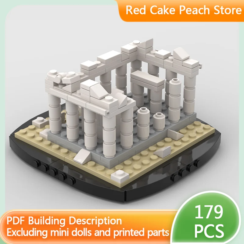 

Модель городской улицы MOC, конструктор из мини-блоков «Акрополь, Греция», модульная технология, детские праздничные подарки, игрушки для сборки, набор