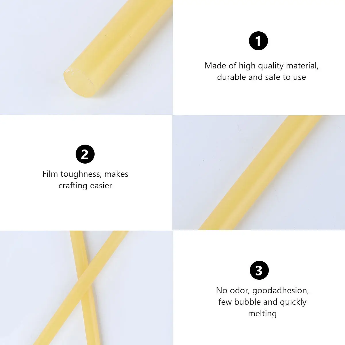 Hot Melt Glue Sticks 2 Pcs 24cm Black Low Bubble Strong Adhesion Quick Melt for Archery Arrow Crafts