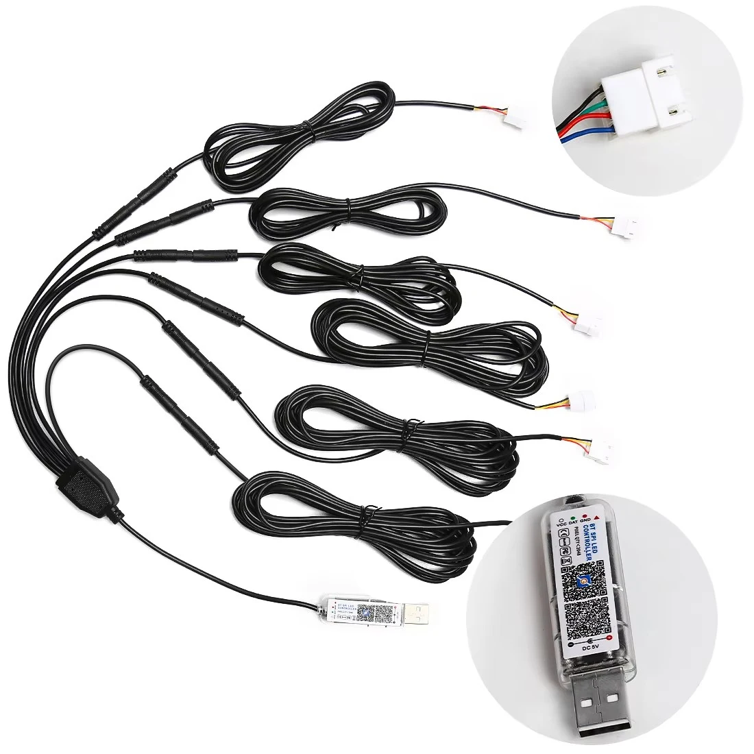 

Car Stmosphere Light Extension Wires Cable With USB 6in1 For Tesla Model 3 Y S X ﻿