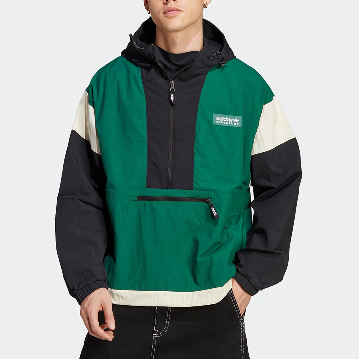 

Adidas подлинная мужская спортивная толстовка с капюшоном и полумолнией Trefoil IC5640